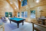 TOP LEVEL OPEN BILLIARDS AREA w/SPECTATOR CHAIRS